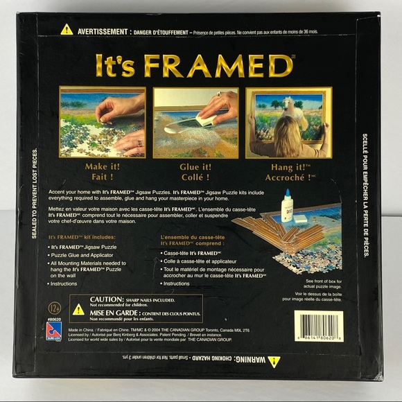 NEW It's Framed Jigsaw Puzzle Vineyard Painting 1000 Pieces 32X22 inches - Picture 2 of 10